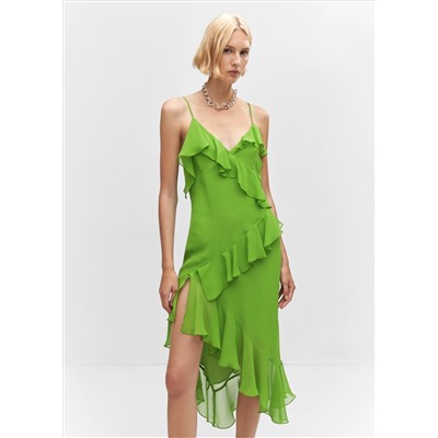 Vestido asimétrico volantes