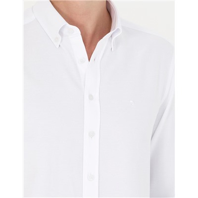Beyaz Slim Fit Uzun Kollu Gömlek