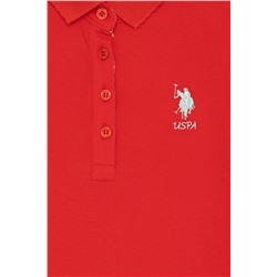 Kız Çocuk Kırmızı Basic Polo Yaka Tişört