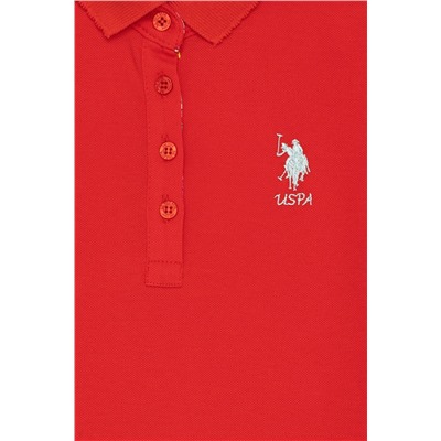 Kız Çocuk Kırmızı Basic Polo Yaka Tişört