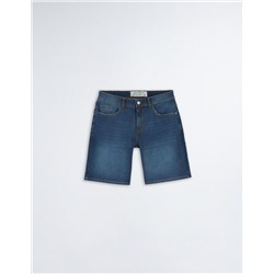 Slim Fit Denim Shorts, Men, Dark Blue