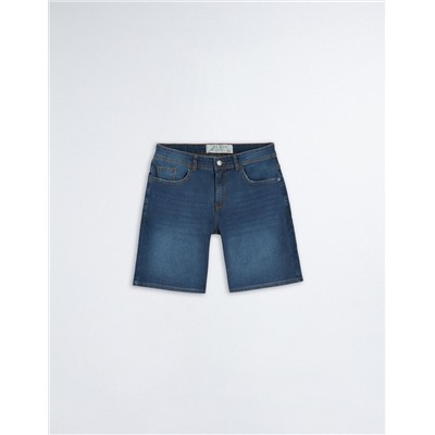 Slim Fit Denim Shorts, Men, Dark Blue