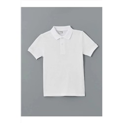 LC Waikiki, LCW Beyaz Polo Yaka Erkek Çocuk 23 Nisan Tişört