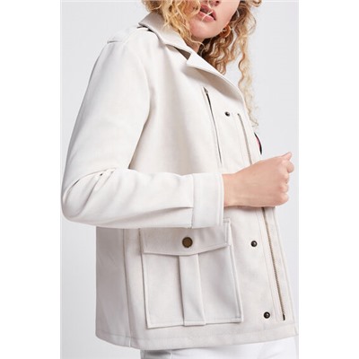 Chaqueta recta bolsillos