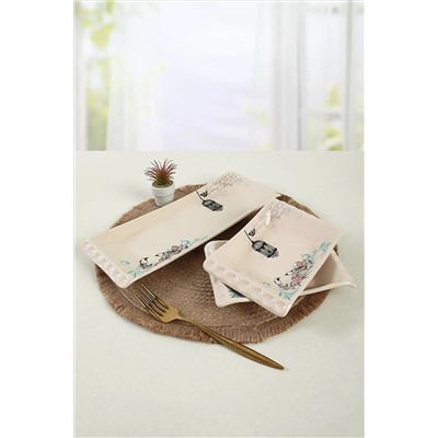 Keramika Retro Kayık Tabak 18-33 Cm 3 Adet CEYIZPAKETISELEN1833RETRO3