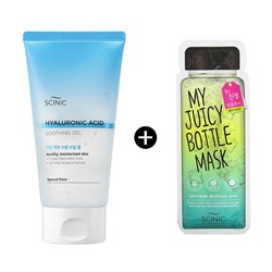 ★EVENT★ Hyaluronic Soothing Gel + My Juicy Bottle Mask (Soothing Ampoule Juice) 1ea, Успокаивающий гель с гиалуроновой кислотой