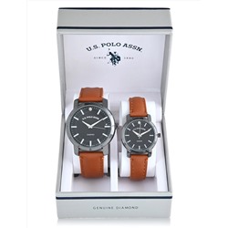 HIS AND HERS BROWN STRAP WATCH SET