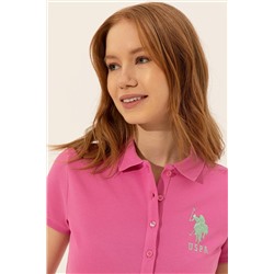 Kadın Pembe Basic Polo Yaka Tişört