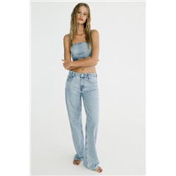 TRF WIDE-LEG RHINESTONE JEANS