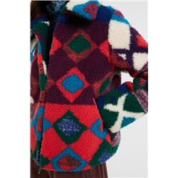 Chaqueta corta de pelo multicolor