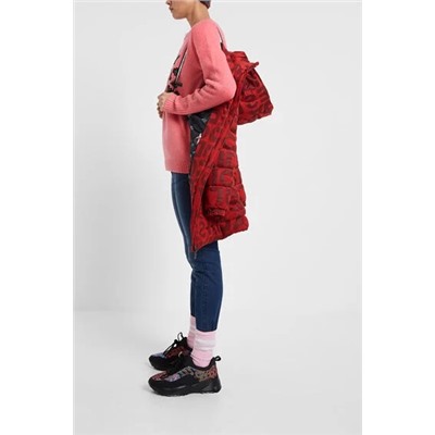 Chaqueta larga padded letras