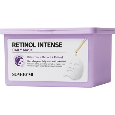 SOME BY MI RETINOL DAILY MASK Антивозрастная тканевая маска для лица с ретинолом и бакучиолом для ежедневного использования 30шт