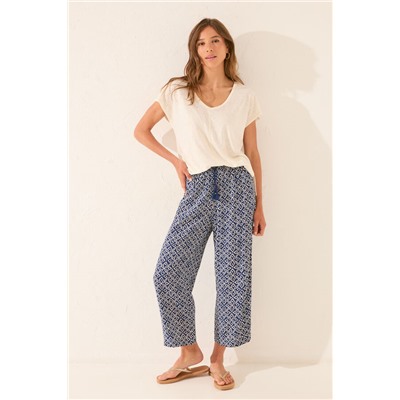 Pantalón Capri estampado sello