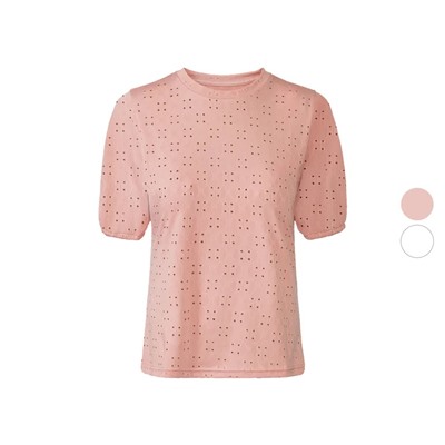esmara® Damen T-Shirt mit modischer Lochstickerei