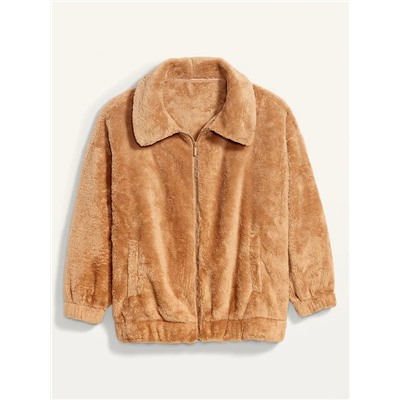 Cozy Teddy Sherpa Zip Lounge Jacket for Women