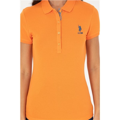 Kadın Turuncu Basic Polo Yaka Tişört