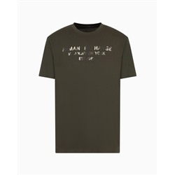 REGULAR FIT T-SHIRT WITH CAMOUFLAGE LOGO IN ASV COTTON