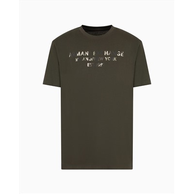 REGULAR FIT T-SHIRT WITH CAMOUFLAGE LOGO IN ASV COTTON