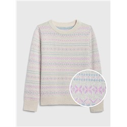 Kids Metallic Fair Isle Sweater