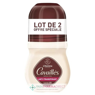 Cavaillès - L'Homme - Anti-Transpirant - Contrôle 48H - Déodorant Roll-On 2x50 mlLot  × 2