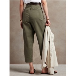 High-Rise Pleated Crop Authentic Chino