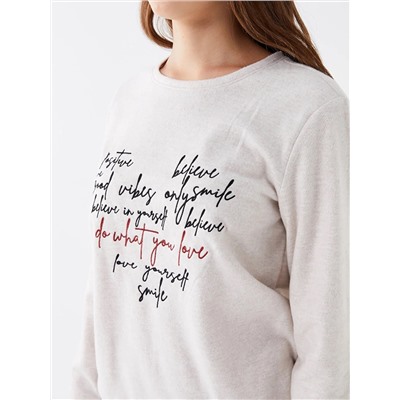 LC Waikiki Bisiklet Yaka Baskılı Uzun Kollu Kadın Pijama Takımı, LCW DREAM                                            
                                            Bisiklet Yaka Baskılı Uzun Kollu Kadın Pijama Takımı