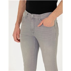 Açık Gri Slim Fit Jean Pantolon