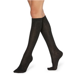 Blickdichte Kniestrümpfe mit Cashmere und Glitzer
