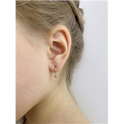 Серьги детские из золочёного серебра с фианитами 925 пробы п8-286-1з200