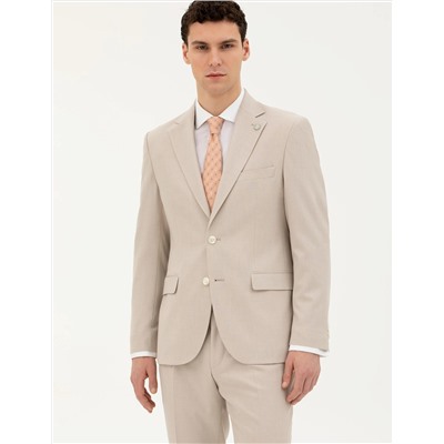 Bej Slim Fit Takım Elbise