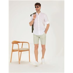 Haki Slim Fit Bermuda Şort