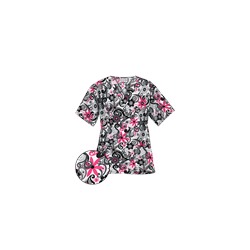 UA Floral A Gogo White Print Scrub Top