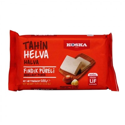 KOSKA Tahin halva hazelnut puree Кунжутная халва с пюре из фундука 200г