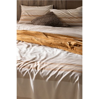 Desty King Size Pamuklu Battaniye Seti - Camel