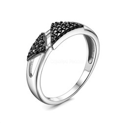 Кольцо из серебра с фианитами родированное 925 пробы к-7238р216