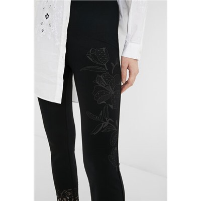 Legging slim encaje