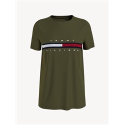 TOMMY HILFIGER FLAG STRIPE LOGO T-SHIRT