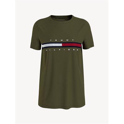 TOMMY HILFIGER FLAG STRIPE LOGO T-SHIRT