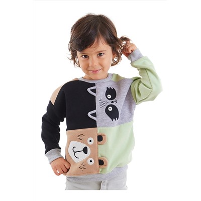 Denokids Rakun Ve Ayı Erkek Çocuk Sweatshirt CFF-23K1-025