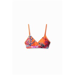 Top bikini triángulo corales