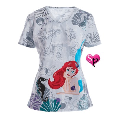 Cherokee Tooniforms Scrubs Dreaming of You Print Top