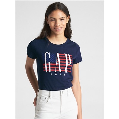 Logo Flag Short Sleeve Crewneck T-Shirt