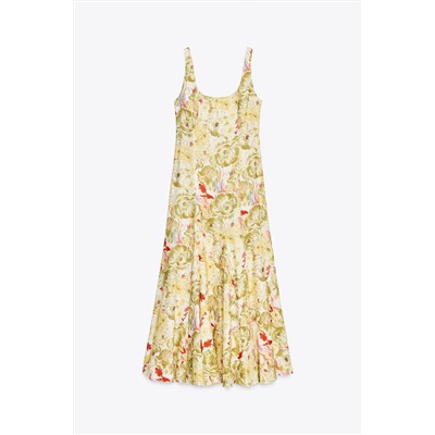 ZW COLLECTION PRINTED LINEN BLEND DRESS