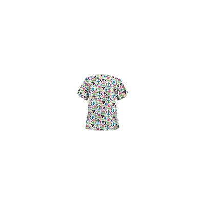 UA Mushroom Pickens White Print Scrub Top