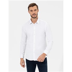 Beyaz Slim Fit Uzun Kollu Gömlek