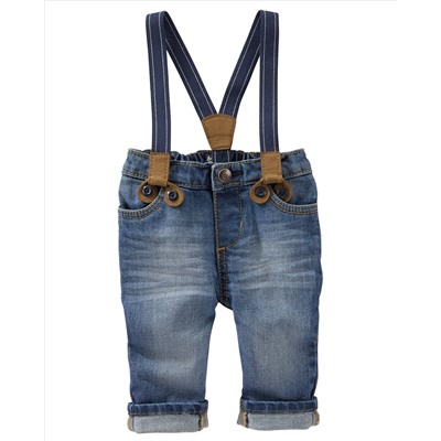 Suspender Jeans - Derby Wash
