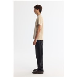 Vizon Bisiklet Yaka Gofreli Elastan T-Shirt