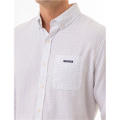 DOT PRINT ROYAL OXFORD LONG SLEEVE SHIRT