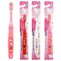 EBISU Зубная детская щетка от 6 лет Hello Kitty Белая кошечка с красным бантом 1шт