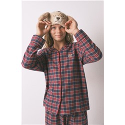 Pijama infantil camisero cuadros 100% algodón